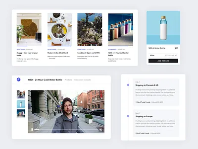 Crowdfunding — Components clean components crowdfunding desktop flat images minimal photos product product design timeline ui web web design