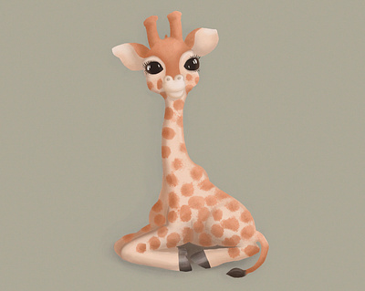 Giraffe Baby animal animation baby animals childrens illustration design giraffe illustration procreate procreate art ui