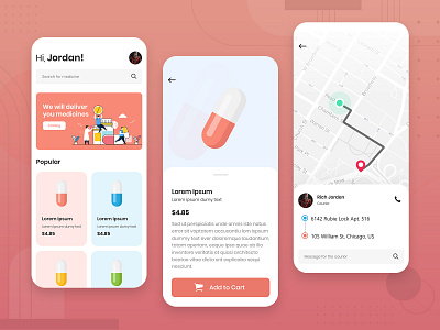 On Demand Medicine Delivery App app design app development app screens application delivery app health healthcare medical medicine medicine delivery mobile app mobile app design on demand on demand app online medicine delivery pharmacy delivery app ui ux uiux