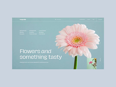 Flower Webshop Concept animation clean ecommerce ecommerce shop elegant flower landing magnolia nature online premium presentation romania simple store transition ui ux web white