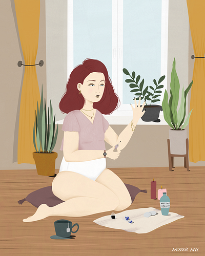 Get ready to date yourself! artwork body positive book illustration cartoon digital editorial art editorial illustration ginger girl illustration illustration art lifestyle illustration self care woman