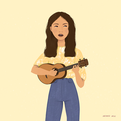 Renée Dominique book illustration digital editorial illustration fan art fan artwork freelance illustrator girl illustration illustration art ipadpro lifestyle illustration portrait portrait illustration singer ukelele woman