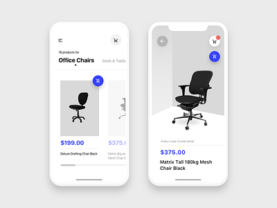 Office Shop App UI app appdesign applayouts appui appuidesign chair funiture ios layout layout design layoutdesign layouts mobile office shop shopping ui uidesign uiux ux