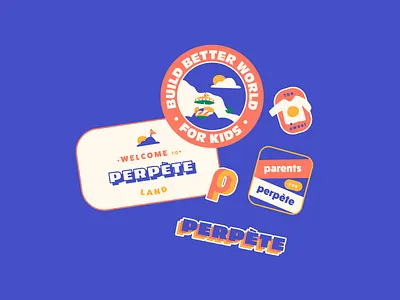 Stickers branding brandmarks colors fashion brand illustration illustrations kids perpete stickers