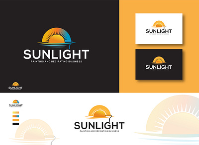 sunlight logo design art brush build clean color colorful decor decorate decoration decorative engineer home house house advisor improve ink interior painting maintenance paint