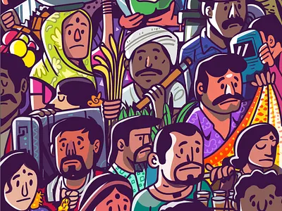 working-class hero design expression graphic hero illustration india indian mascot peoples satishgangaiah space vector work working