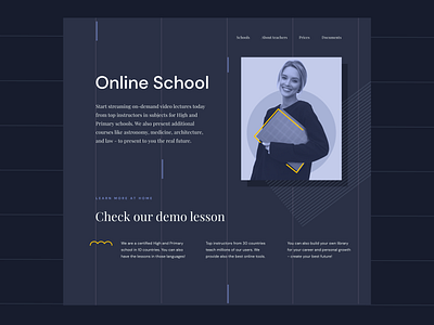 School Home Page 👀 dark darkmode geometry home page landingpage lines uxui website www