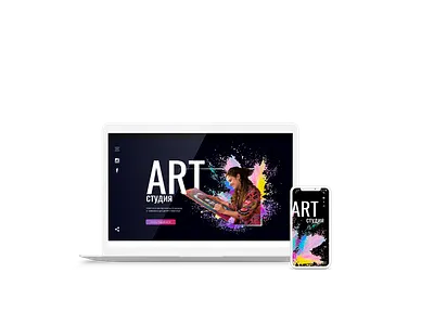 Art studio landing art art studio concept design lending studio ui watercolor