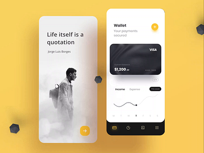 Wallet - App Design animated animation bank bank card card cards ui checkout credit card debit card finance interaction design money motion onboarding payment stats ui ux visa wallet