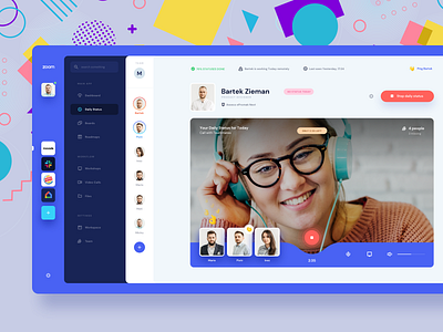Working remotely - zoom 2.0 app board canvas dashboard finance michanczyk miro ui user interface ux video call workspace zoom