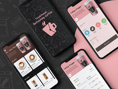 Coffee Shop App UI app branding flat design illustration logo minimal trending design trending ui ux vector