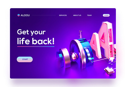 ALLOU / Home cleaning services abstract adobe photoshop art blue c4d cinema 4d cool design figma illustration ui ux web design