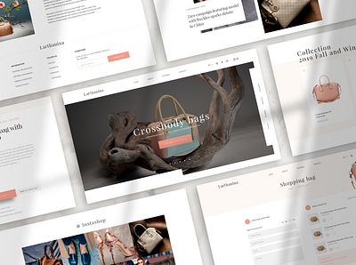 Larthanina bags clean clean website ecommerce landing page shop store ui ux web design woman