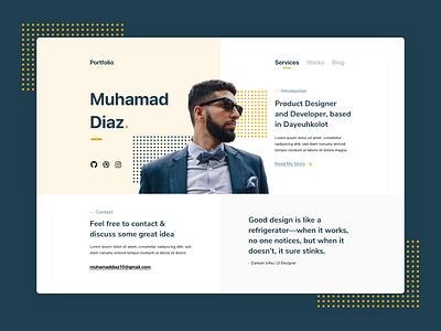 Portfolio Design branding design flat landing page minimal portfolio ui uidesign