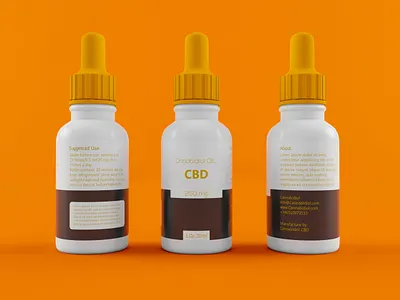 3D CBD Bottle with Yellow Cap 3d product design 3ds max amazon product branding cannabis oil bottle chemical bottle clear glass bottle container box creative dribbble dropper bottle e juice flat illustration latest logo vector