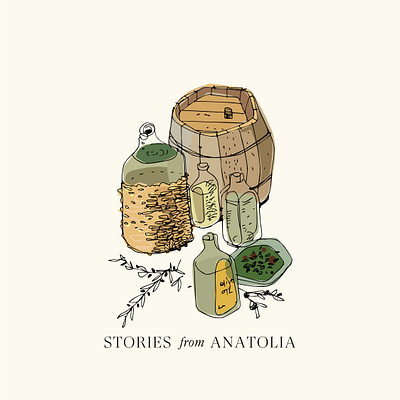 Olive Oil Stories art color design illustration typography vector