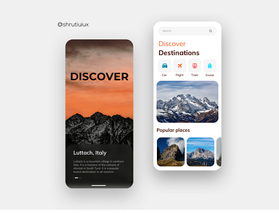 Travel app design design dribbble mobile shrutiuiux ui uidesign uiux ux webdesign