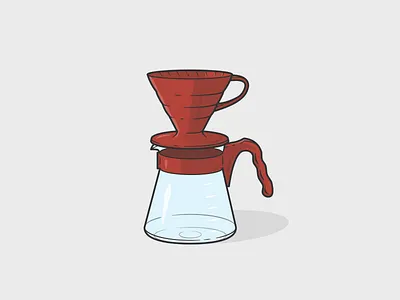 V60 coffee set coffee filter hario illustration v60 vector