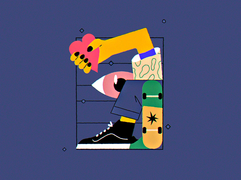 36days_3 36days 36daysoftype animation heart illustration oelhan skate