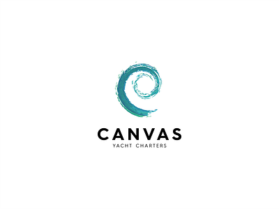 Canvas | yacht charters branding brush caribbean design illustration letter letter c logo luxury mark minimal ocean sea spiral summer vacation water wave yacht