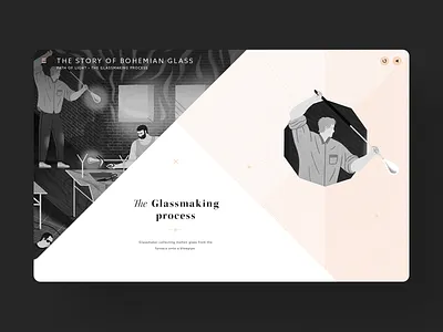 Lasvit Via Lucis / chapter details blowing buracinsky dark glass glassblowing glassmaking glassworks history interaction lasvit lubos microsite minimalist supersonic timeline transition ui unicorn user experience ux