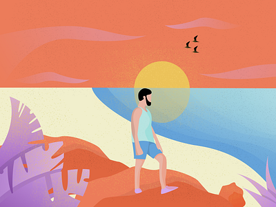 Sunset clean figma gradient illustration kovalev modern nicholas people simple sunset texture vector vibes