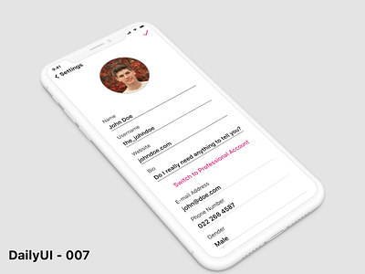 DailyUI - 007 | Settings app daily 007 daily 100 challenge dailychallenge dailyui design settings ui ui ux
