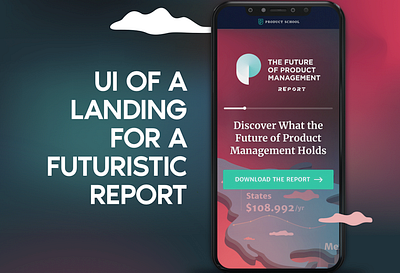 UI of Landing for a Futuristic Report animation app branding design flat graphics illustration landing report site statistics ui ux vector web website