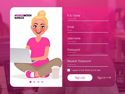 A sign up page dailyui sigup girlsintech