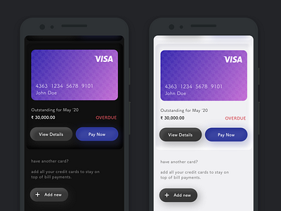 Neumorphic Mobile Layout dark mode mobile mobile app mobile design payment app visual design