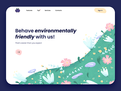 Environmental awareness website agency art design designs drawing ecology environment estonia etheric graphic design illustraion interface procreate typogaphy ui uiux web website