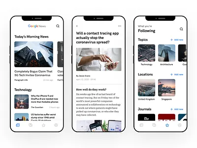 Google News Redesign app google google news mobile news redesign ui uidesign