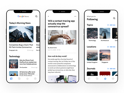 Google News Redesign app google google news mobile news redesign ui uidesign