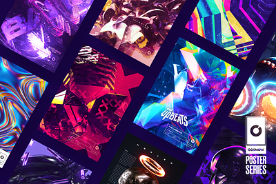 Gosmow - Poster series 3d artwork cinema4d color daily design everyday gradient grid instagram octane poster render typography