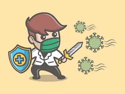 Fight Corona corona coronavirus death design fight flat illustration minimalist vector virus world