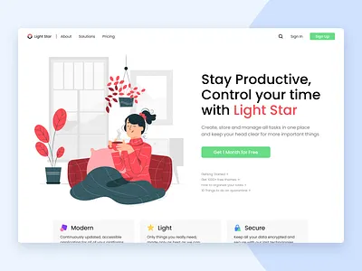 DailyUI #3 - Landing Page to Time Management App 003 dailyui landing landing page ui