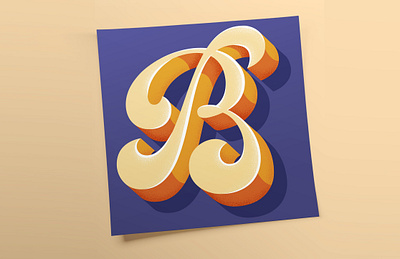 "B" for Lettera40 3d design funky illustration lettering type typo typography vector