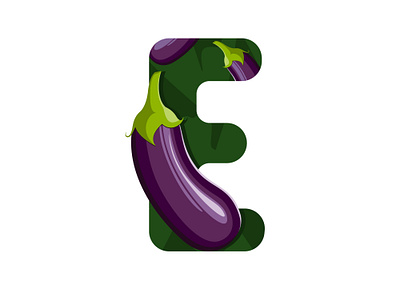 Eggplant alphabet illustration vegetable