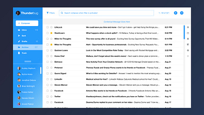 Thunderbug Email application dashboard email email design thunderbug