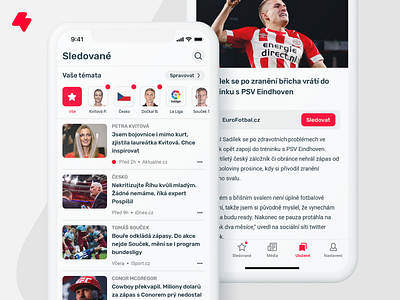 FlashSport - followed topics and article detail app application article article detail design favorites ios app iphone app news news app newsfeed sport sports sports design sports news topics ui user interface ux