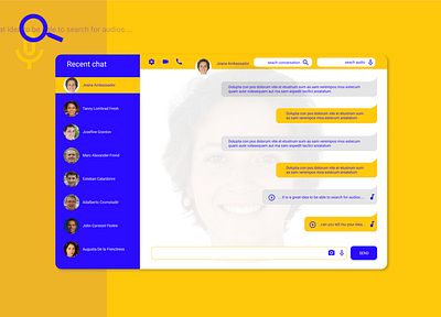 Daily Ui #13 - Direct Messaging / Idea: Search audios in chat audio chat bot chatbot daily 013 dailyui design messages ui uiux ux