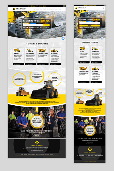 Earthmovers Responsive home page responsive ui ux web design