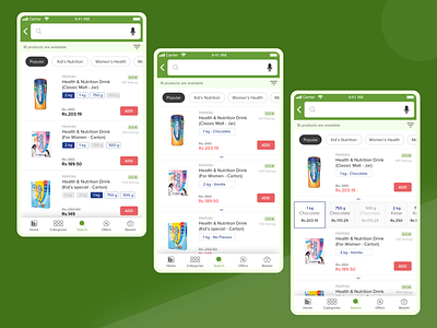 Product Card : Grocery App grocery app ia information architecture information design ios app design mobile app product card product design ui user experience user interface ux visual visual design