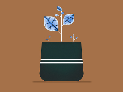 Pot and the Plant design dribbbleplayoff dribbbleweeklywarmup flat garden gardening illustration leaves nature plants pot shapes vector virtual garden
