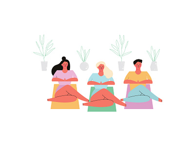 Yoga characterdesign digital flatillustration illustrator ui vector webillustration yoga yogaillustration