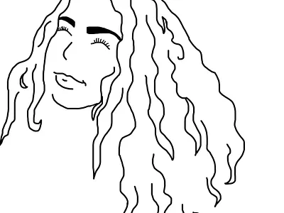 Girl with Curly Hair design illustration lasercut