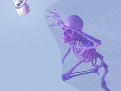 Plastic Love. 3d art bigun blender design digital dribbble fantasy art heart love minimal minimal art skeleton