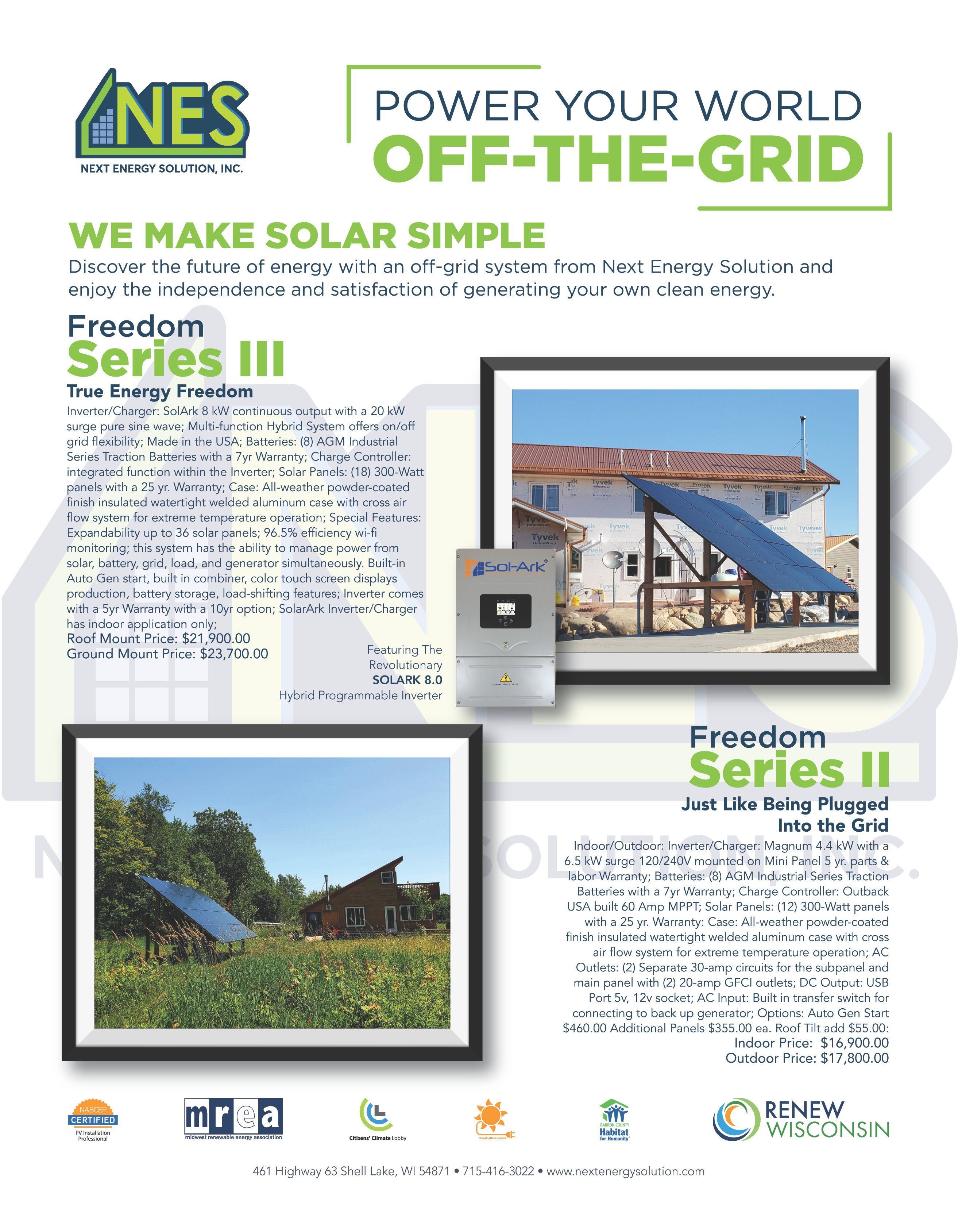 Example of NES Product Sell Sheet