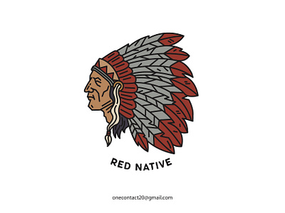 Red Native apparel design badge logo badgedesign brand design clothing brand graphic design illustration illustrator merch merch design merchandise monoline monoline logo patch patch design sticker sticker design vector vintage badges vintage illustration