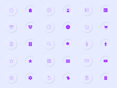 Icons Set with Neumorphism art color flat flat design gradient icon design icon pack icon set icons icons pack line neomorphic neomorphism new concept pack selected simple ui ui ux design web